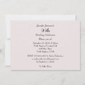 Invitation Fête du 95e anniversaire Rose rose pâle (Dos)
