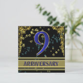 Invitation Fête du 9e anniversaire Noir et Or (Debout devant)