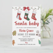 Invitation Fête du Baby shower de Noël (Debout devant)