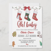 Invitation Fête du Baby shower de Noël (Devant)