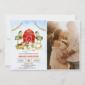 Invitation Fête du Baby shower des animaux de ferme mignons (Devant)