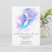 Invitation Fête du Baby shower Dreamy Mermaid (Debout devant)