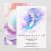 Invitation Fête du Baby shower Dreamy Mermaid (Devant / Derrière)