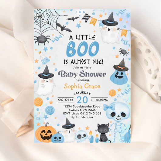 Invitation Fête du Baby shower fantôme d'Halloween