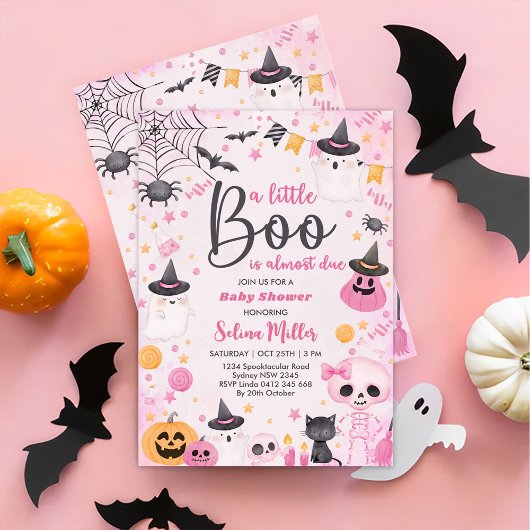 Invitation Fête du Baby shower fantôme d'Halloween
