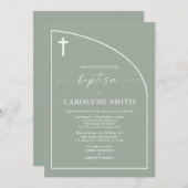 Invitation Fête du baptême minimal moderne Invitat du baptême (Devant / Derrière)