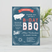 Invitation Fête du barbecue d'anniversaire pour les 50e, 60e  (Debout devant)