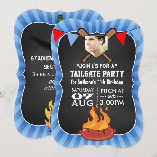 Invitation Fête du baseball (Devant / Derrière)