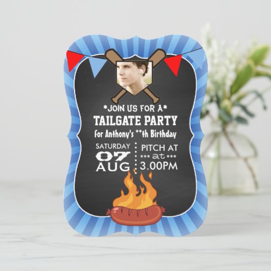 Invitation Fête du baseball (Debout devant)