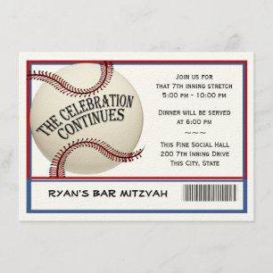 Invitation Fête du Baseball Bar Mitzvah