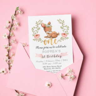 Invitation Fête du bois de la faune mignonne fête d'anniversa