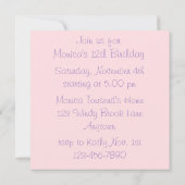 Invitation Fête du bois de nuit de la fille (Dos)