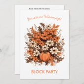 Invitation Fête du bouquet d'Halloween (Devant / Derrière)