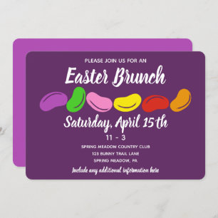 Invitation Fête du brunch de Pâques de la gelée violette