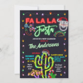 Invitation Fête du Cactus Lumineux Fiesta Mexicaine de Vacanc (Devant)
