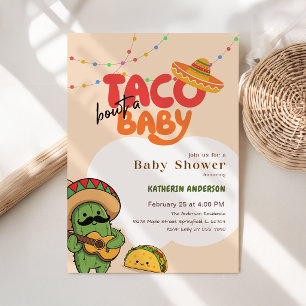 Invitation Fête du Cactus Mexicain Coloré Baby Shower