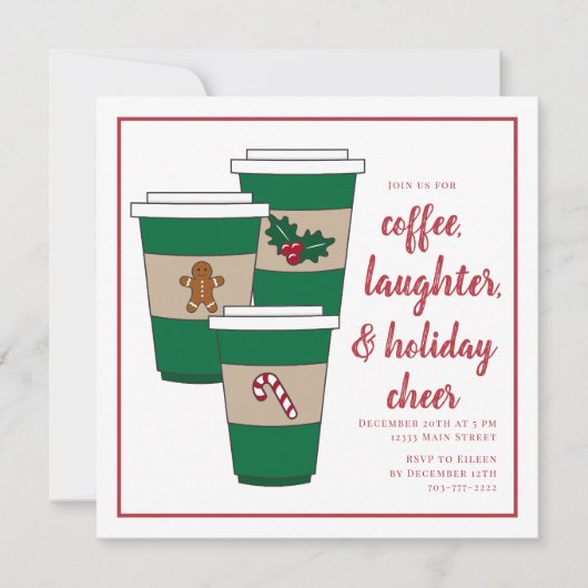 Invitation Fête du café de Noël (Devant)