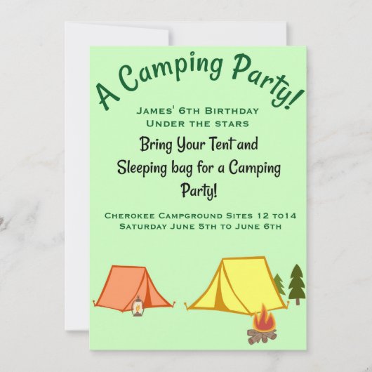 Invitation Fête du camping (Devant)