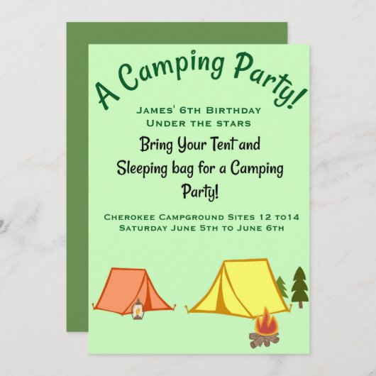 Invitation Fête du camping (Devant / Derrière)