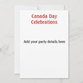 Invitation Fête du Canada (Dos)