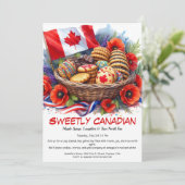 Invitation Fête du Canada Cookies & Coquelicots Doux Canadien (Debout devant)