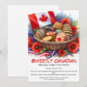 Invitation Fête du Canada Cookies & Coquelicots Doux Canadien (Devant / Derrière)
