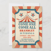 Invitation Fête du Carnaval du Cirque vintage (Devant)