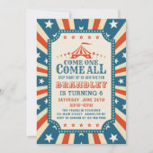 Invitation Fête du Carnaval du Cirque vintage (Devant)