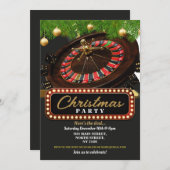 Invitation Fête du casino de Noël Black Jack (Devant / Derrière)