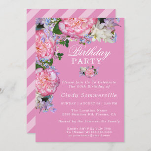 Invitation Fête du centenaire de la florale rose