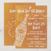 Invitation Fête du Champagne du Nouvel An (Devant / Derrière)