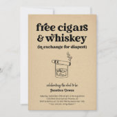 Invitation Fête du cigare, du whisky et des couches - Humour  (Devant)