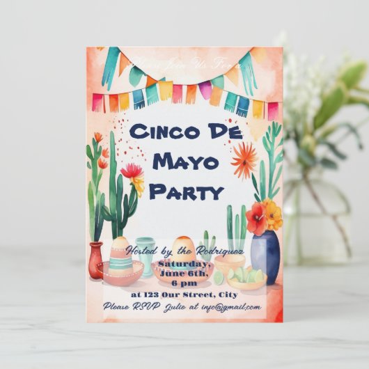 Invitation Fête du Cinco De Mayo (Debout devant)