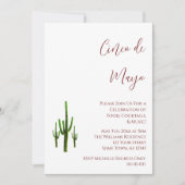 Invitation Fête du Cinco de Mayo avec cactus saguaro (Devant)