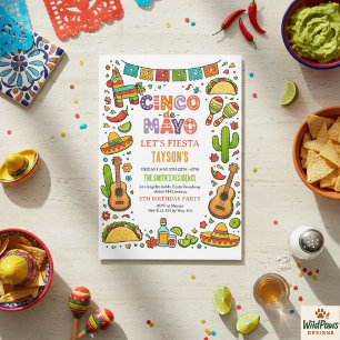 Invitation Fête du Cinco de Mayo – Célébration de fête coloré