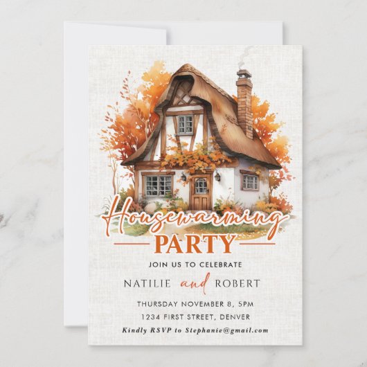 Invitation Fête du Citrouille de l'automne (Devant)