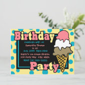 Invitation Fête du cône de crème glacée (Debout devant)