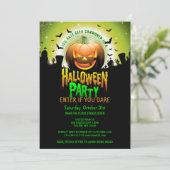 Invitation Fête du costume Citrouille de cimetière d'Hallowee (Debout devant)