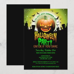 Invitation Fête du costume Citrouille de cimetière d'Hallowee