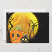 Invitation Fête du costume Citrouille de la lune d'Halloween (Dos)