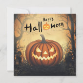 Invitation Fête du costume Citrouille d'Halloween (Dos)