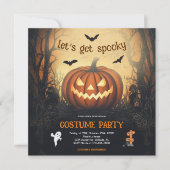 Invitation Fête du costume Citrouille d'Halloween (Devant)