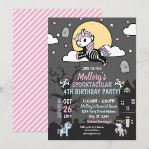 Invitation Fête du costume d'anniversaire d'Halloween Pastel