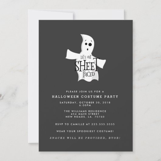 Invitation Fête du costume de l'Halloween en tôle (Devant)