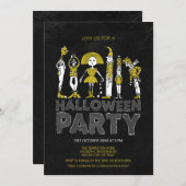 Invitation Fête du costume d'Halloween (Devant / Derrière)