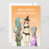 Invitation Fête du costume d'Halloween (Devant / Derrière)