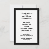 Invitation Fête du costume d'Halloween (Dos)