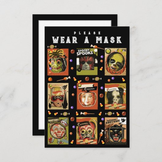 Invitation Fête du costume d'Halloween (Devant / Derrière)