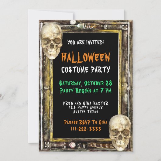 Invitation Fête du costume d'Halloween (Devant)