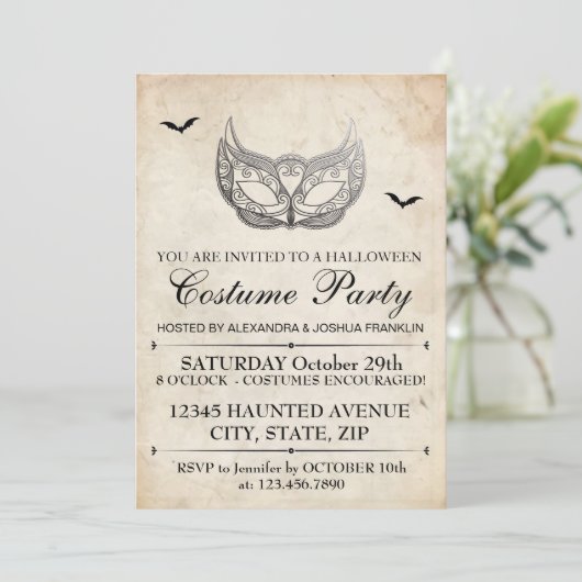 Invitation Fête du costume d'Halloween (Debout devant)